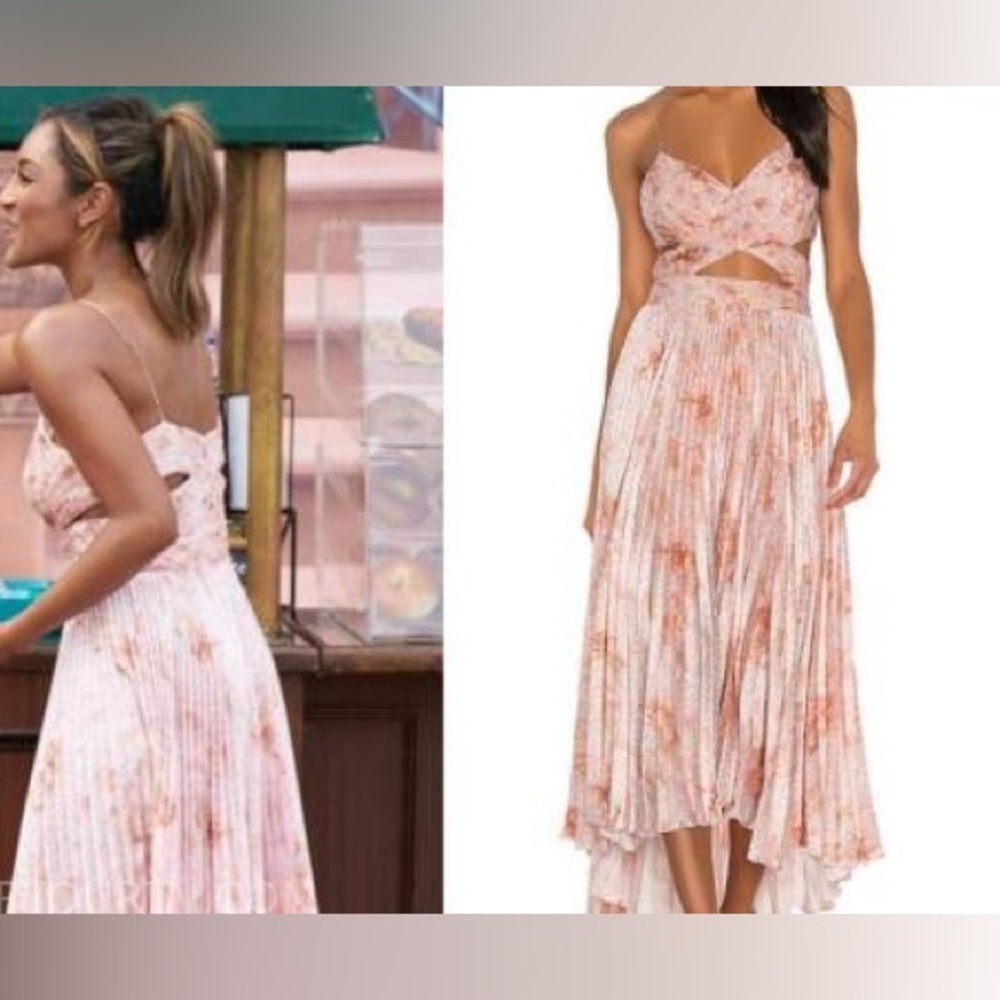 Amur Lumi Waist-Cutout Pleated Dress